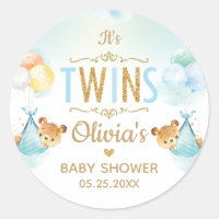 Jumeaux Bébés Garçons Ours Mignons Ballons Baby Sh