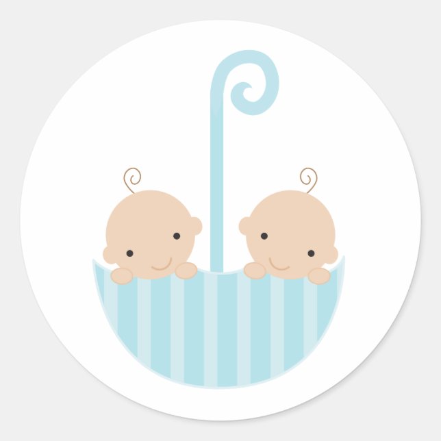 Sticker Rond Jumeaux dans un parapluie (Devant)