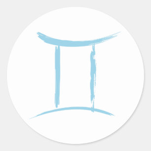 Sticker Rond Jumeaux GEMINI Dualité Signe du zodiaque Astrologi