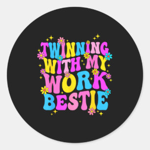 Sticker Rond Jumelage avec mon travail Ie Srit semaine ami jume