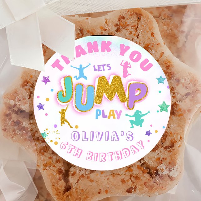 Sticker Rond Jump Anniversaire Jump Trampoline Merci (Créateur téléchargé)