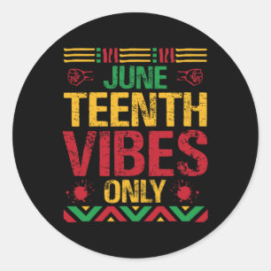 Sticker Rond Junetdix Vibes seulement Black Histoire Mois Black