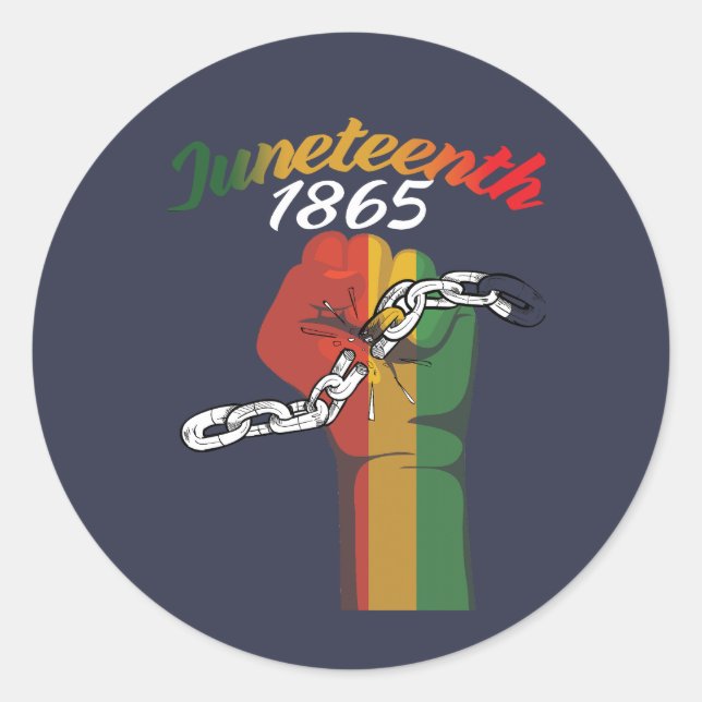 Sticker Rond "Juneteenth 1865"  (Devant)