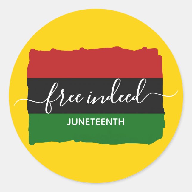 Sticker Rond JUNETEENTH Moderne Vraiment Libre (Devant)