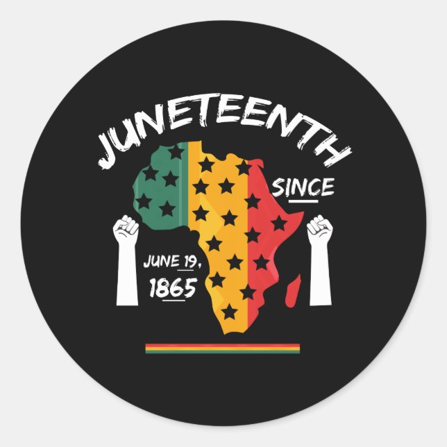 Sticker Rond Juneteenth Since June 19th 1865 T-shirt Free Ish (Devant)