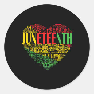 Sticker Rond Junetten Heart American African Freedom Black Hi