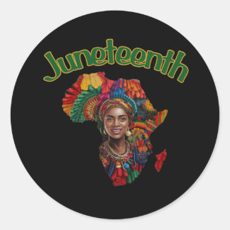 Sticker Rond Junetten I am The Storm Black Women Historien noir