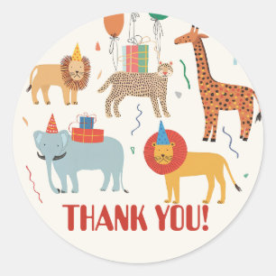 Sticker Rond Jungle Animal 2ème anniversaire