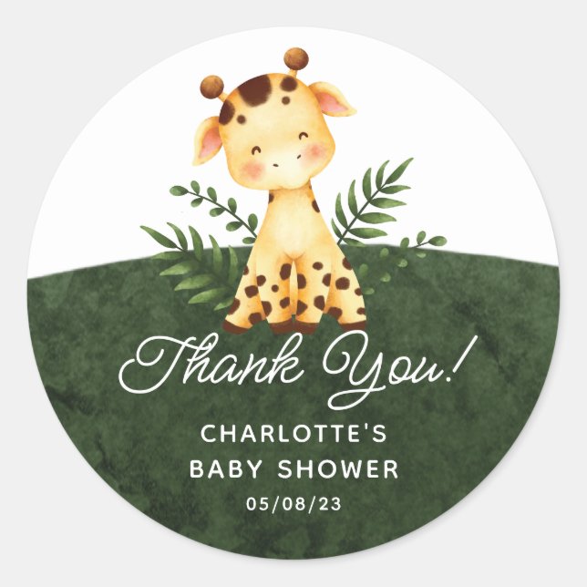 Sticker rond Jungle Giraffe Favoriser Classic (Devant)