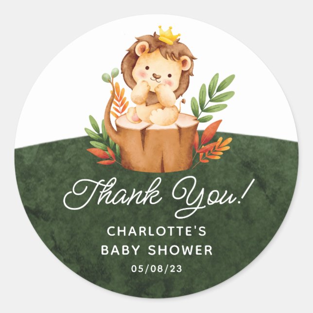 Sticker rond Jungle Lion Favoriser Classic (Devant)