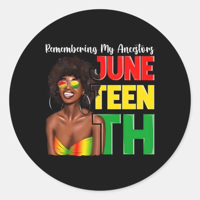 Sticker Rond Junior Noir se souvient de mes ancêtres Africains (Devant)