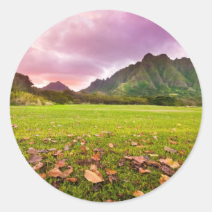 Sticker Rond Jurassic Sunset