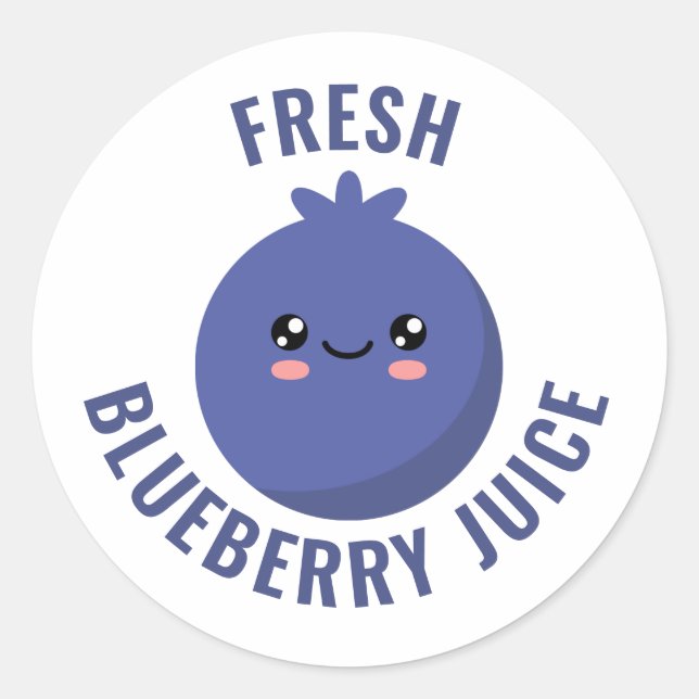 Sticker Rond Jus de bleuets frais (Devant)