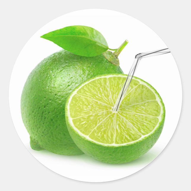 Sticker Rond Jus de citron vert naturel (Devant)