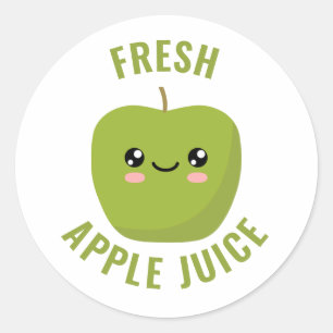 Sticker Rond Jus de pomme frais