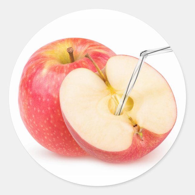 Sticker Rond Jus de pomme naturel (Devant)
