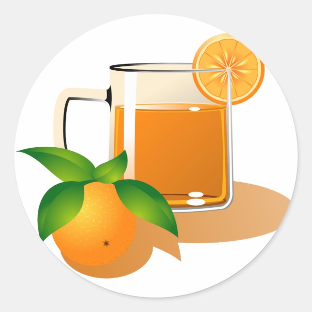 Sticker Rond Jus d'orange (Devant)