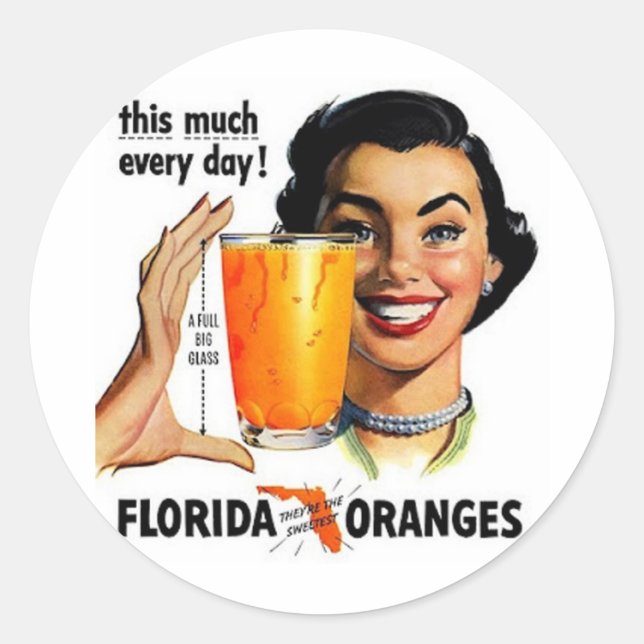 Sticker Rond Jus d'orange de Floride (Devant)