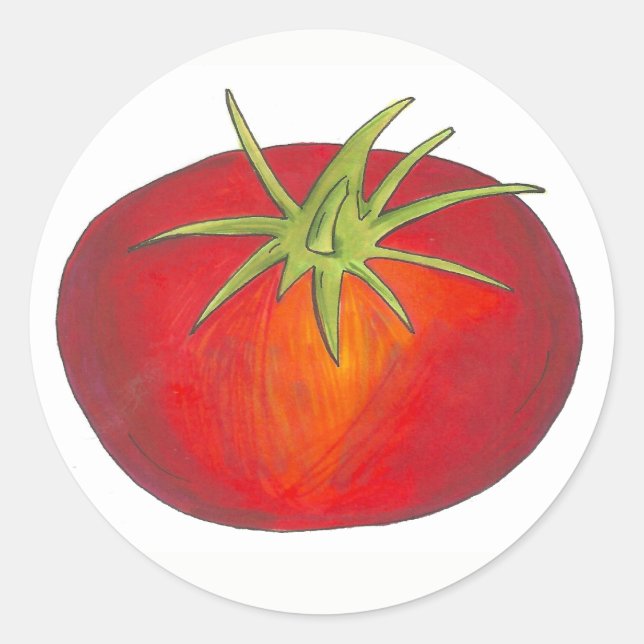 Sticker Rond Jus rouge Ripe Tomate Italien Vegetable Garden (Devant)