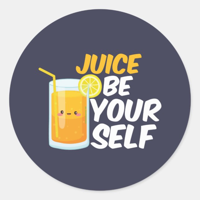 Sticker Rond Jus Soyez Amusant Orange Juice Puns (Devant)