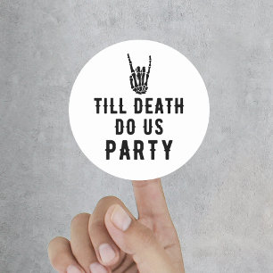 Sticker Rond Jusqu'à ce que la mort nous sépare, fête de mariag