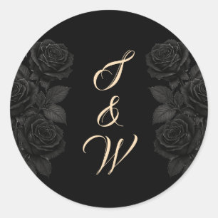 Sticker Rond Jusqu'à ce que la mort nous sépare Mariage noir Mo