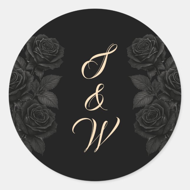 Sticker Rond Jusqu'à ce que la mort nous sépare Mariage noir Mo (Devant)