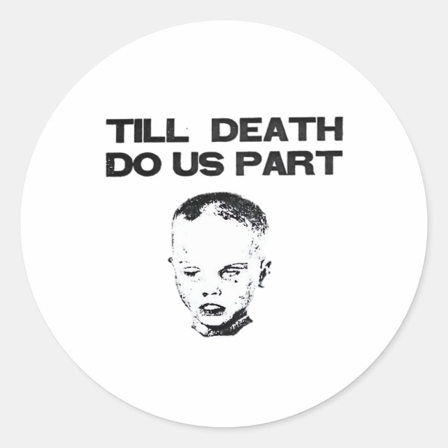 Sticker Rond Jusqu'à ce que la mort nous sépare Paresseux class (Devant)