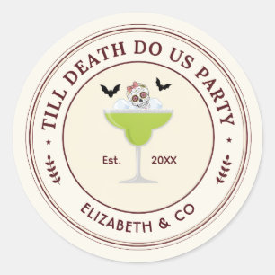 Sticker Rond Jusqu'à ce que la mort nous sépare Skull Margs Ent