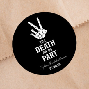 Sticker Rond Jusqu'à ce que la mort nous sépare Squelette Enter