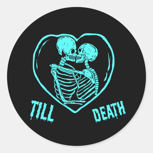 Sticker Rond Jusqu'à Deah Emo Goth Vlanetine (Devant)