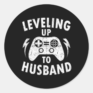 Sticker Rond Jusqu'À Husbynd Fiançailles Mariage Groom Vi