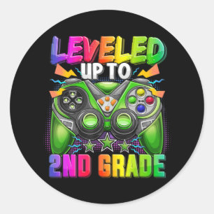 Sticker Rond Jusqu'À La 2E Année Gamer Retour À L'École Premièr