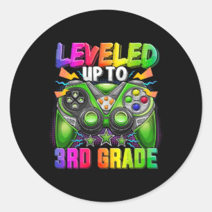 Sticker Rond Jusqu'À La 3E Classe Gamer Retour À L'École Premiè