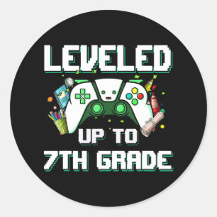 Sticker Rond Jusqu'À La 7E Année Gamer Retour À L'École Garçons