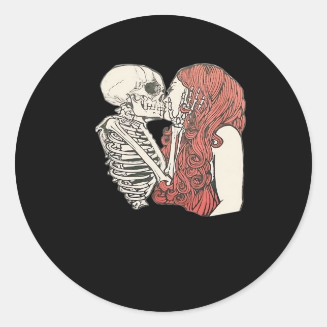 Sticker Rond Jusqu'à la mort faisons-nous partie de squelette A (Devant)
