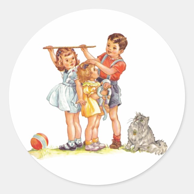 Sticker Rond "Jusqu'À Quelle Taille Êtes-Vous ?" (Devant)