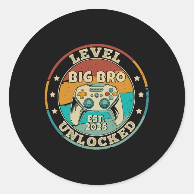 Sticker Rond Jusqu'Au Niveau 2025 De Big Brother Vid Déverrouil (Devant)