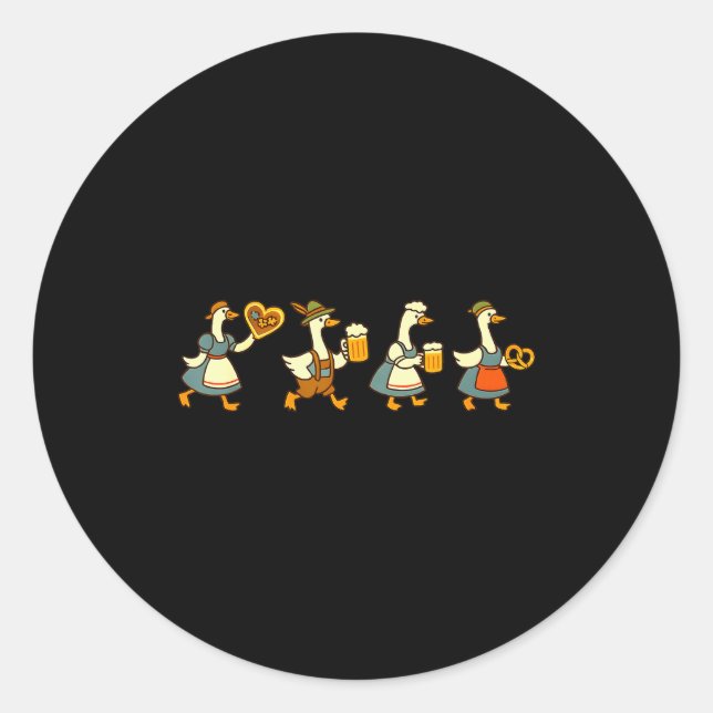 Sticker Rond Just A Fest Goose German Beer Prost Drinking  (Devant)