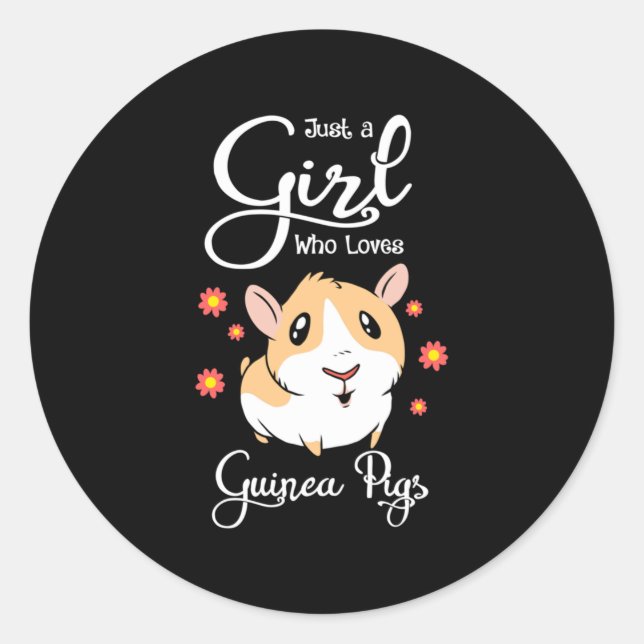 Sticker Rond Just A Girl Who Loves Guinea Pigs (Devant)