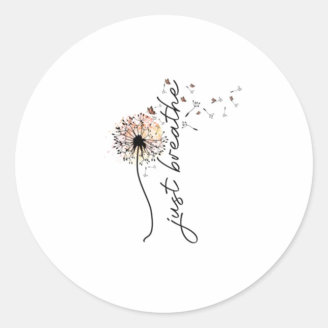 Sticker Rond Just breathe sublimation (Devant)