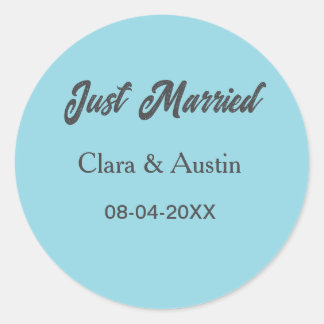 Sticker Rond Just Married add couple name date year wedding sim