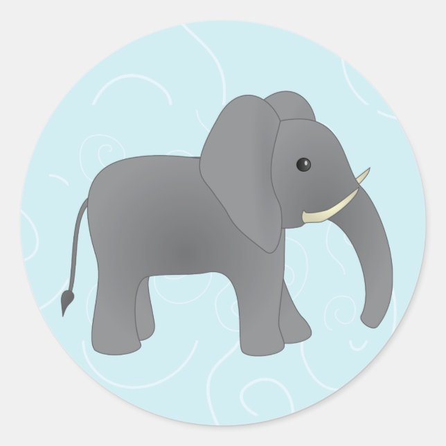 Sticker Rond Juste éléphant (Devant)
