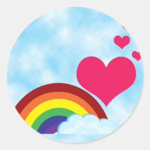 Sticker Rond Juste l'arc en ciel