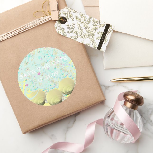 Sticker Rond Juste Mariage de plage (Cadeaux)