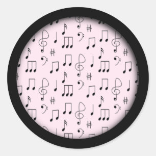 Sticker Rond Juste Noté rose