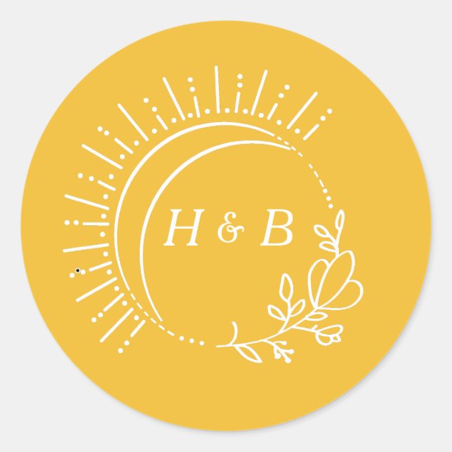 Sticker Rond Juste Peachy Mariage Merci classique Sticke rond (Devant)