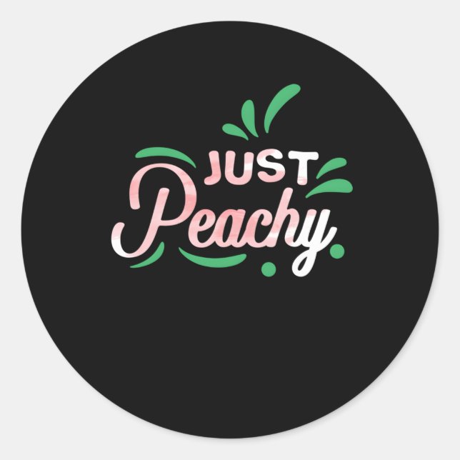 Sticker Rond Juste Pêcher la pêche aux fruits (Devant)