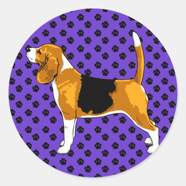 Sticker Rond Juste un Beagle (Devant)