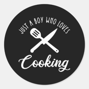 Sticker Rond Juste un garçon qui aime la Cuisine